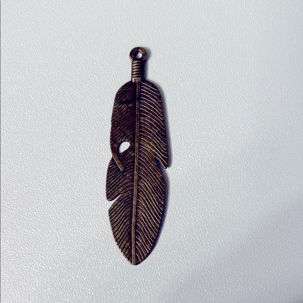 Bronze Feather Pendant